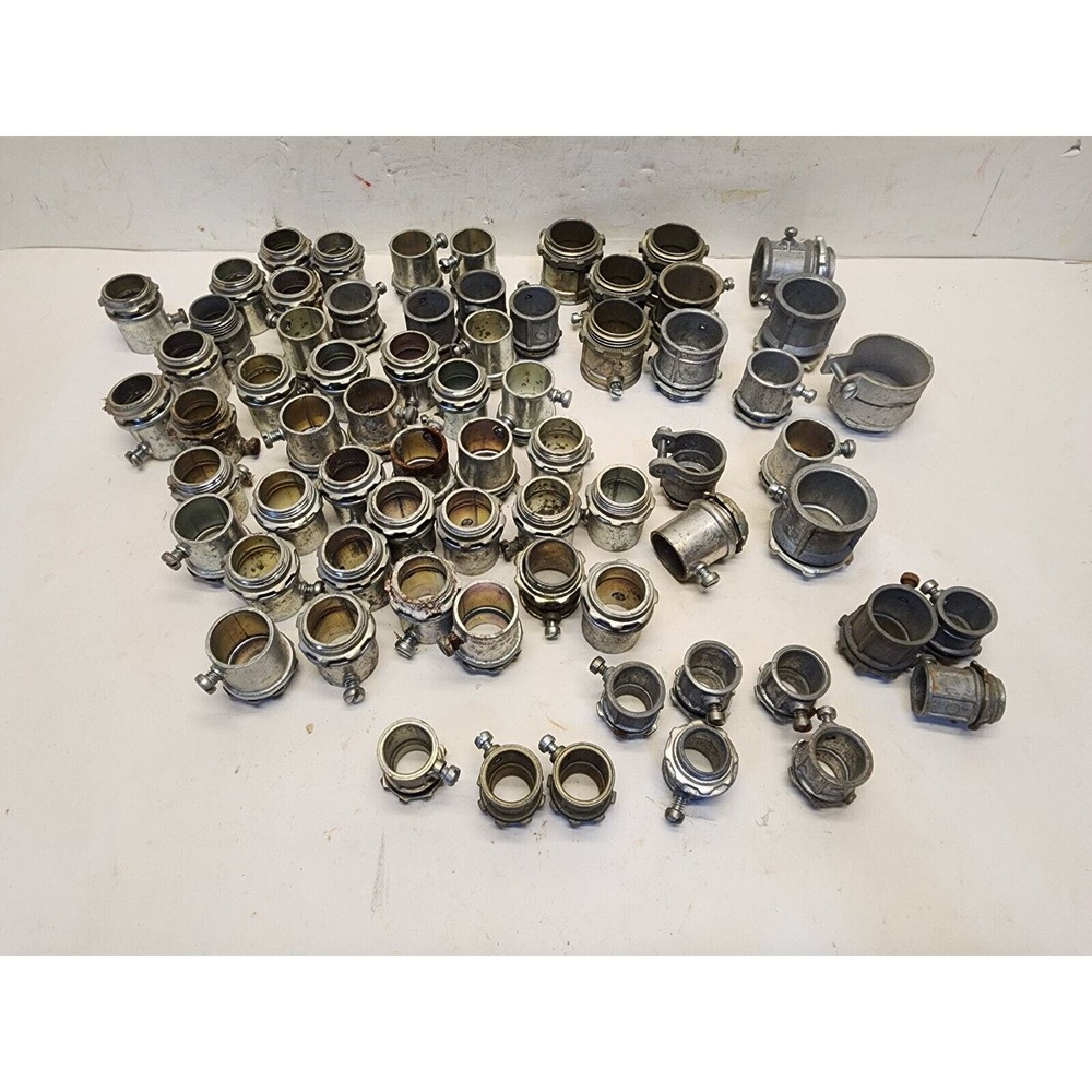 Lot 69 assorted sizes Conduit Connector coupling Set-Screw Style 1/2", 3/4", 1"